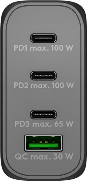 USB-C™ PD GaN Multiport-Schnellladegerät (100 W) schwarz